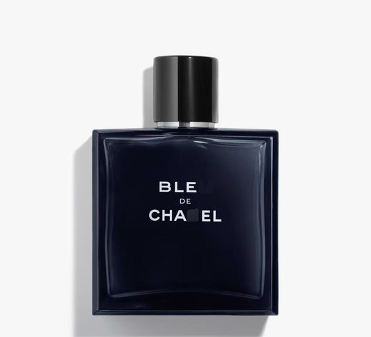 Bleu de Chanel Eau de Toilette 100 ml bottle and box, clean white background